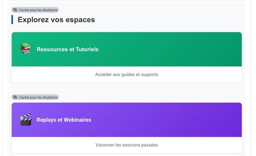 Espaces Ressources et Tutoriels, Replays et Webinaires