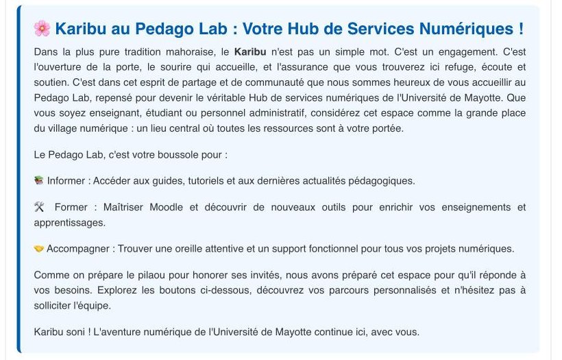 Texte d'accueil Karibu au Pedago Lab