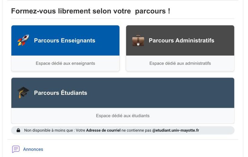 Cartes Parcours Enseignants, Administratifs et Étudiants